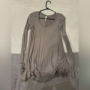 Free People Long Sleeve Gray Top
